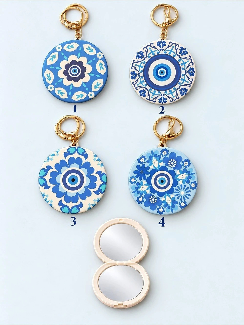 Evil 🧿 Floral mirror keychain